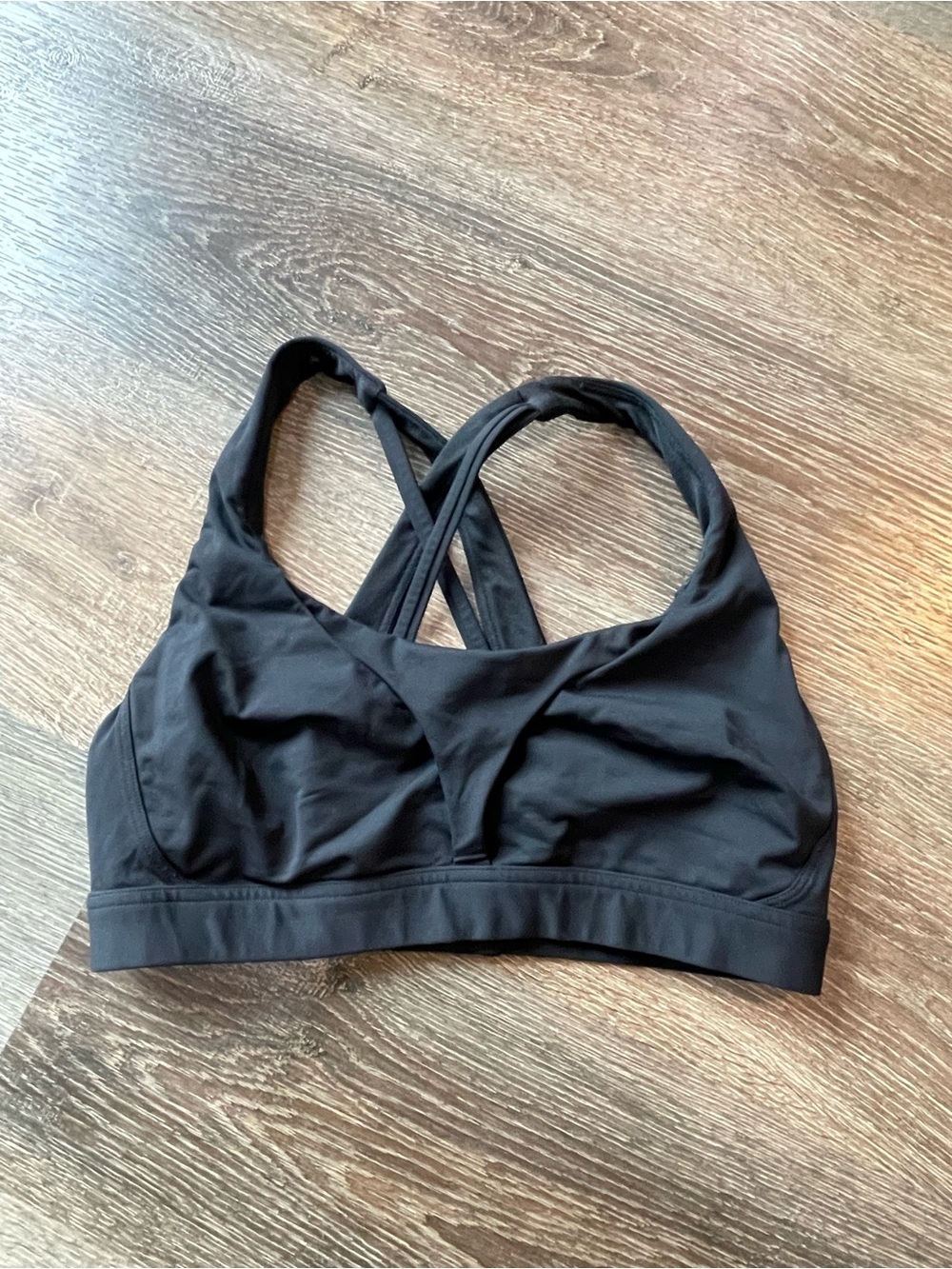 lululemon athletica Black Cross-Back Sports Bra Stash It All Size 8